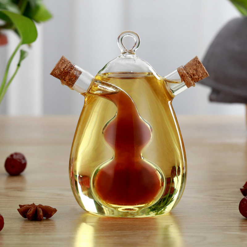 Vague 2 in 1 Oil and Vinegar Glass Bottle 46 ml / 400 ml - Al Makaan Store