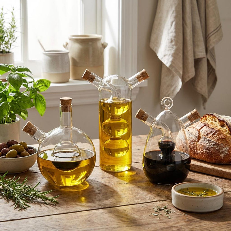 Vague 2 in 1 Oil and Vinegar Glass Bottle 46 ml / 400 ml