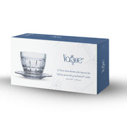 Vague 12 Piece Pudding Glass Bowls with Saucers Ice - Al Makaan Store