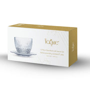Vague 12 Piece Pudding Glass Bowls with Saucers Stripes - Al Makaan Store
