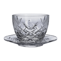 Vague 12 Piece Pudding Glass Bowls with Saucers Frost - Al Makaan Store