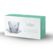 Vague 12 Piece Pudding Glass Bowls with Saucers Frost - Al Makaan Store