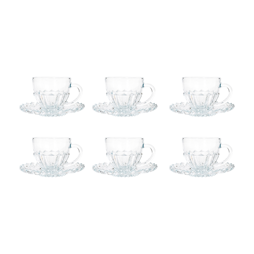 City Glass 12 Piece Brasiliano Tea Set 220 ml - Al Makaan Store