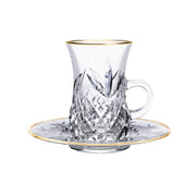 Vague 12 Piece Tea Cups & Saucers Set with Gold Rim Flashing - Al Makaan Store