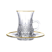Vague 12 Piece Tea Cups & Saucers Set with Gold Rim Birmingham - Al Makaan Store