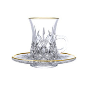 Vague 12 Piece Tea Cups & Saucers Set with Gold Rim Stirling - Al Makaan Store