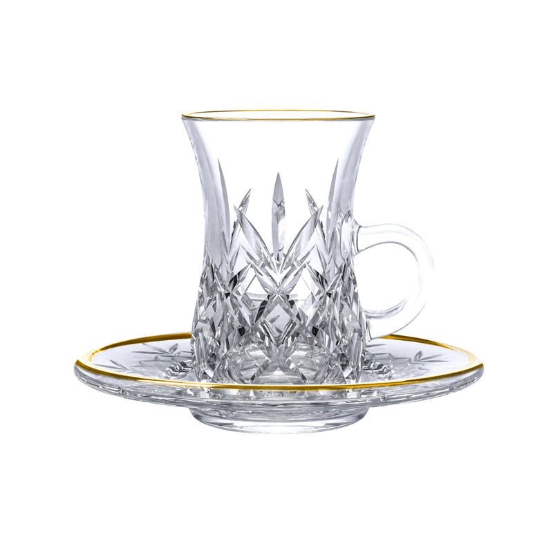 Vague 12 Piece Tea Cups & Saucers Set with Gold Rim Stirling - Al Makaan Store