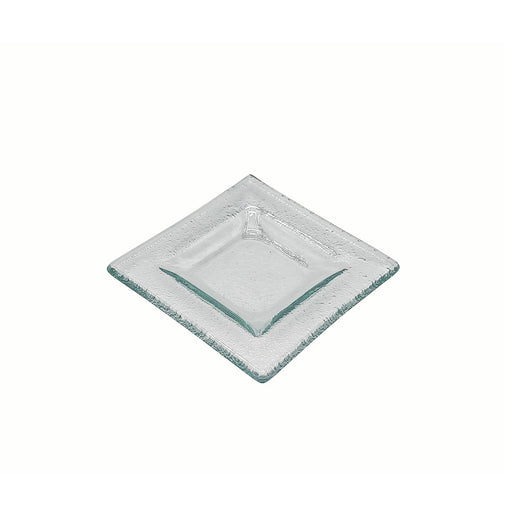 Vague Green Double Square Layer Glass Dish 7 x 1.3 cm - Al Makaan Store