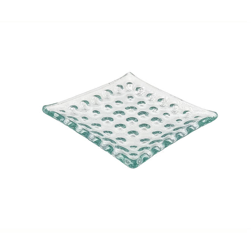 Vague Green Square Bubble Glass Dish 8 x 1 cm - Al Makaan Store