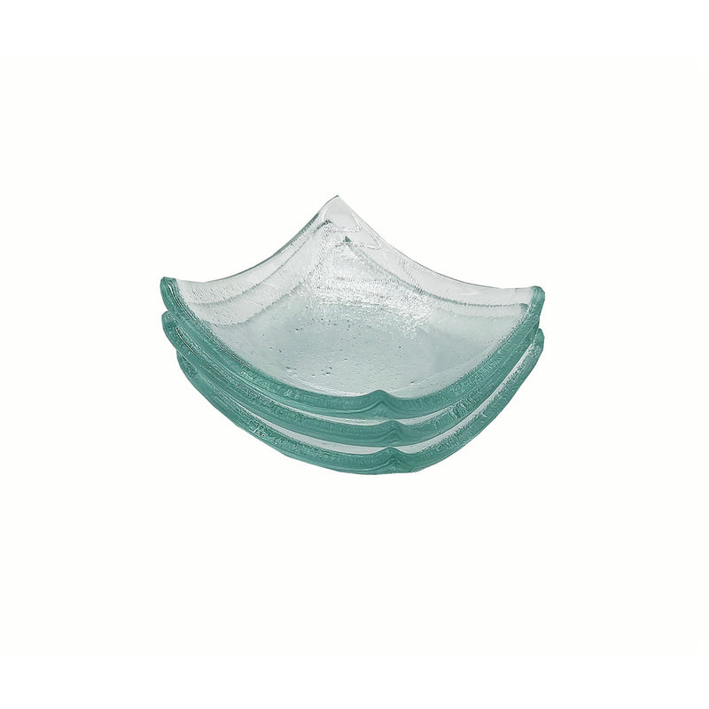 Vague Green Square Kite Deep Glass Dish 7 x 2 cm - Al Makaan Store