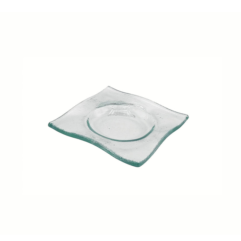 Vague Green Soft Wave Square Glass Dish 9 x 1.4 cm - Al Makaan Store