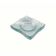 Vague Green Soft Wave Square Glass Dish 9 x 1.4 cm - Al Makaan Store
