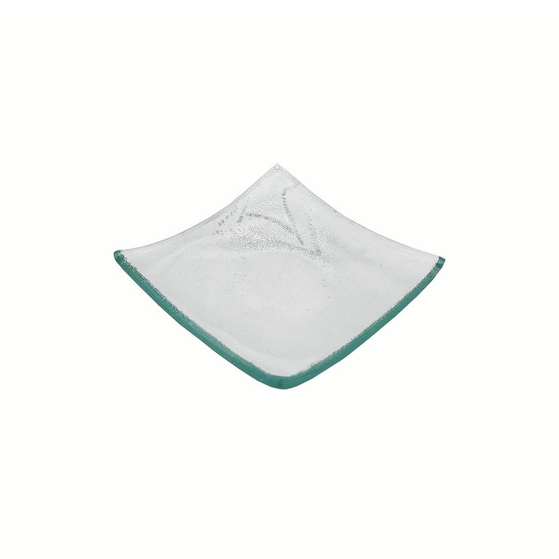 Vague Green Diamond Glass Plate 8.8 x 2 cm - Al Makaan Store