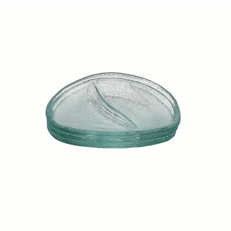 Vague Green Triangle Leaf Glass Plate 10 x 7 cm - Al Makaan Store
