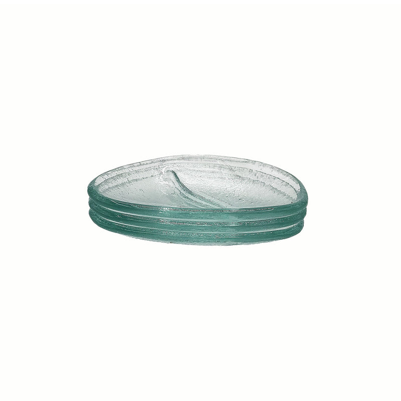Vague Green Triangle Leaf Glass Plate 10 x 7 cm - Al Makaan Store