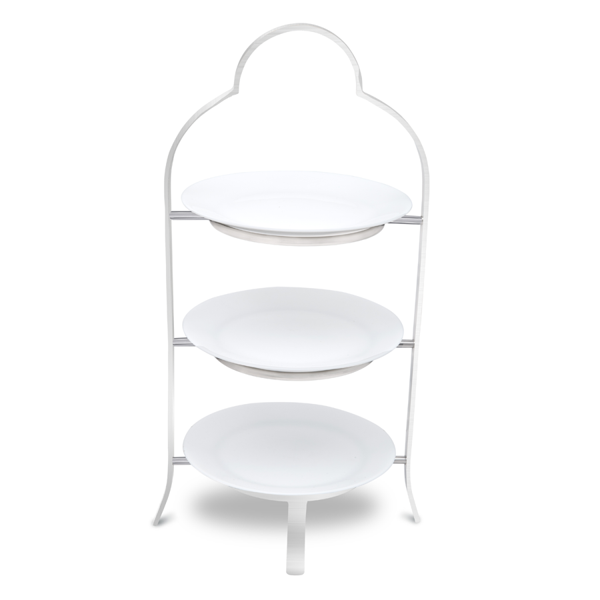 Vague Stainless Steel Stand with 3 Porcelain Plates 20 cm