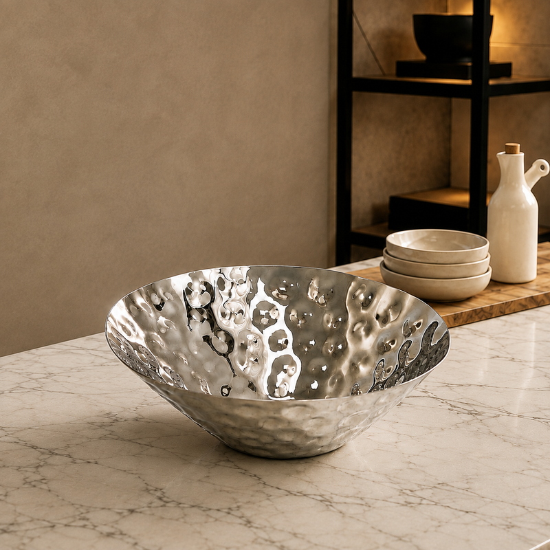 Vague Stainless Steel Curved Bowl