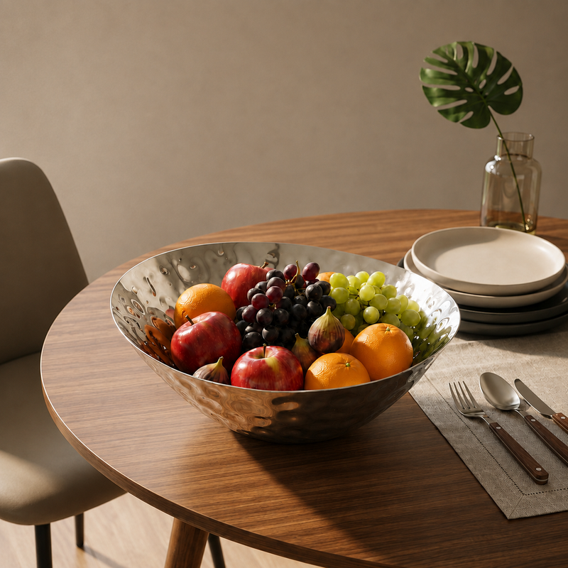 Vague Stainless Steel Curved Bowl