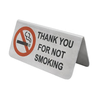 Vague Stainless Steel Thank You For Not Smoking Signage - Al Makaan Store