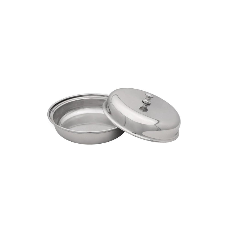 Vague Stainless Steel Entree Dish Round with Lid - Al Makaan Store
