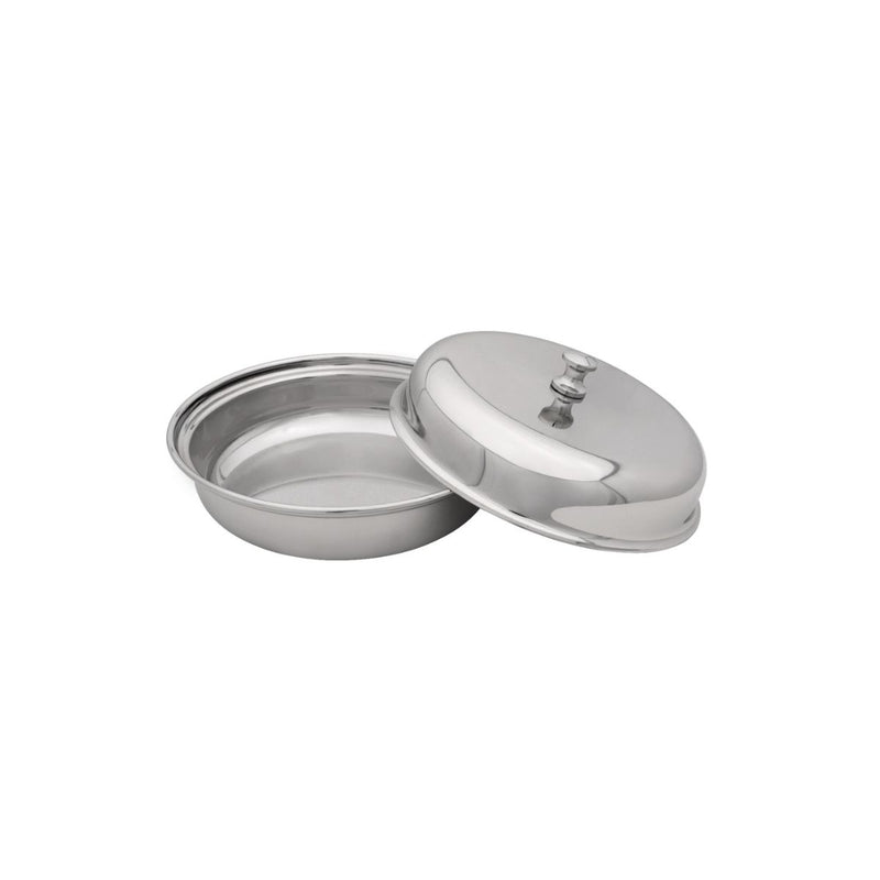 Vague Stainless Steel Entree Dish Round with Lid - Al Makaan Store