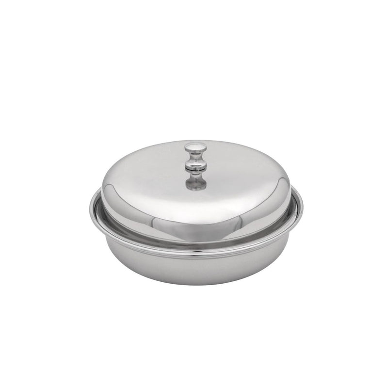 Vague Stainless Steel Entree Dish Round with Lid - Al Makaan Store