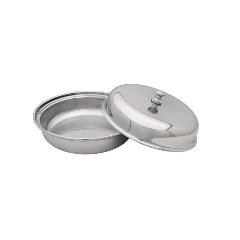 Vague Stainless Steel Entree Dish Round with Lid - Al Makaan Store