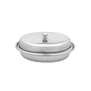 Vague Stainless Steel Entree Dish Oval with Lid - Al Makaan Store