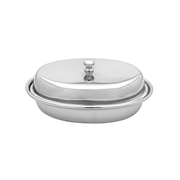 Vague Stainless Steel Entree Dish Oval with Lid - Al Makaan Store