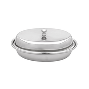 Vague Stainless Steel Entree Dish Oval with Lid - Al Makaan Store