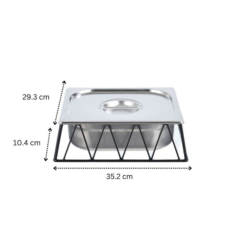 Vague Short Steel 1/2 GN Pan Rectangular Display Stand Riser 35.2 cm x 29.3 cm x 10.4 cm