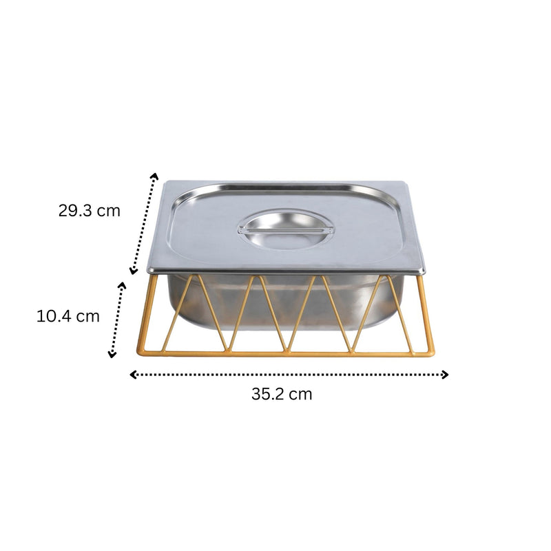 Vague Short Steel 1/2 GN Pan Rectangular Display Stand Riser 35.2 cm x 29.3 cm x 10.4 cm