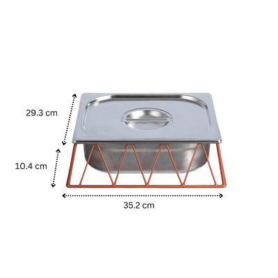 Vague Short Steel 1/2 GN Pan Rectangular Display Stand Riser 35.2 cm x 29.3 cm x 10.4 cm