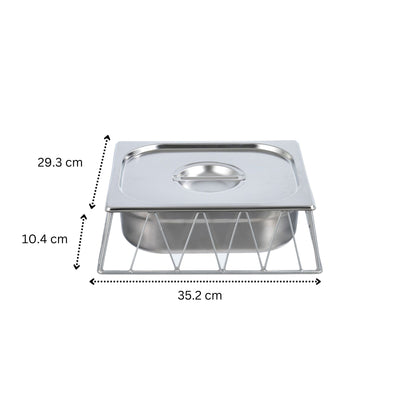 Vague Short Steel 1/2 GN Pan Rectangular Display Stand Riser 35.2 cm x 29.3 cm x 10.4 cm