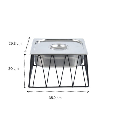 Vague Medium Steel 1/2 GN Pan Rectangular Display Stand Riser 35.2 cm x 29.3 cm x 20 cm