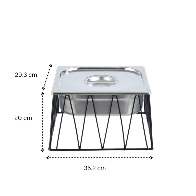 Vague Medium Steel 1/2 GN Pan Rectangular Display Stand Riser 35.2 cm x 29.3 cm x 20 cm