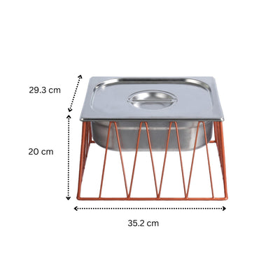 Vague Medium Steel 1/2 GN Pan Rectangular Display Stand Riser 35.2 cm x 29.3 cm x 20 cm