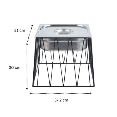 Vague Tall Steel 1/2 GN Pan Rectangular Display Stand Riser 37.2 cm x 31 cm x 30 cm