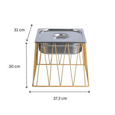 Vague Tall Steel 1/2 GN Pan Rectangular Display Stand Riser 37.2 cm x 31 cm x 30 cm