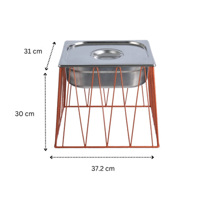 Vague Tall Steel 1/2 GN Pan Rectangular Display Stand Riser 37.2 cm x 31 cm x 30 cm