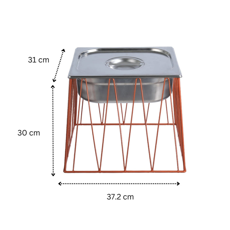 Vague Tall Steel 1/2 GN Pan Rectangular Display Stand Riser 37.2 cm x 31 cm x 30 cm