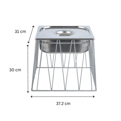 Vague Tall Steel 1/2 GN Pan Rectangular Display Stand Riser 37.2 cm x 31 cm x 30 cm