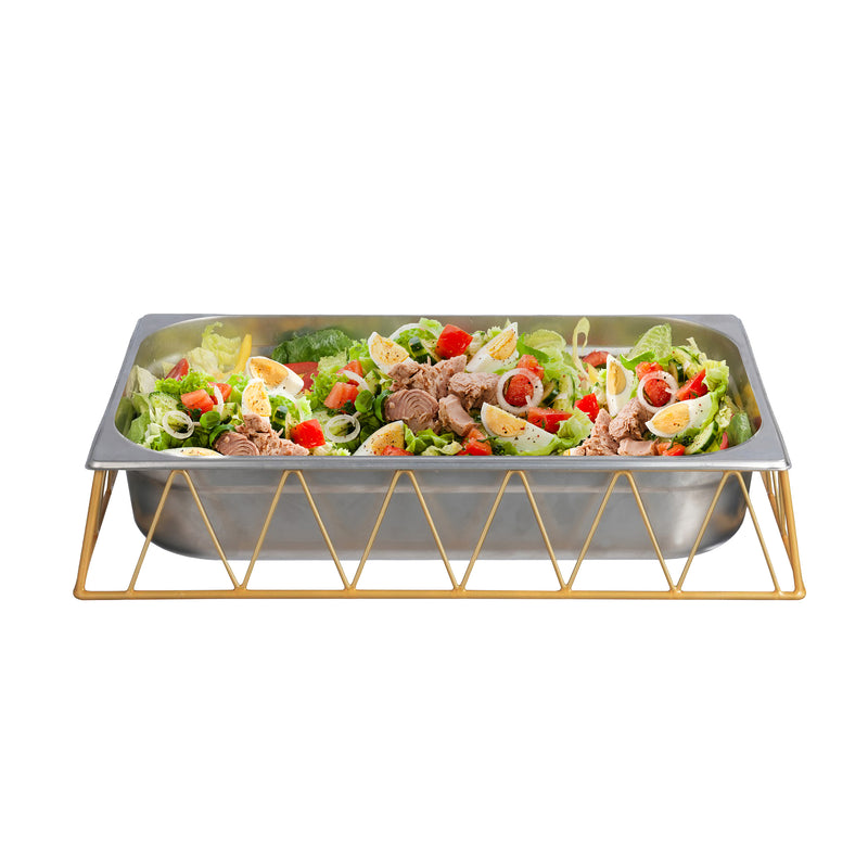 Vague Short Steel 1/1 GN Pan Rectangular Display Stand Riser 55.6 cm x 35.2 cm x 10.8 cm