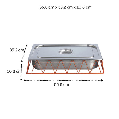 Vague Short Steel 1/1 GN Pan Rectangular Display Stand Riser 55.6 cm x 35.2 cm x 10.8 cm