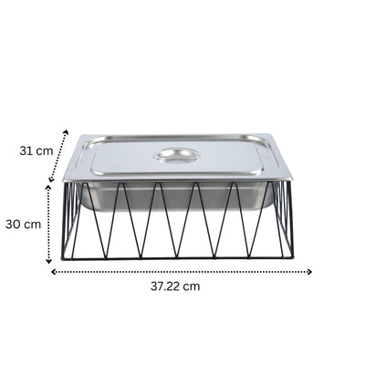 Vague Medium Steel 1/1 GN Pan Rectangular Display Stand Riser 55.6 cm x 35 cm x 20.3 cm