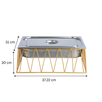 Vague Medium Steel 1/1 GN Pan Rectangular Display Stand Riser 55.6 cm x 35 cm x 20.3 cm