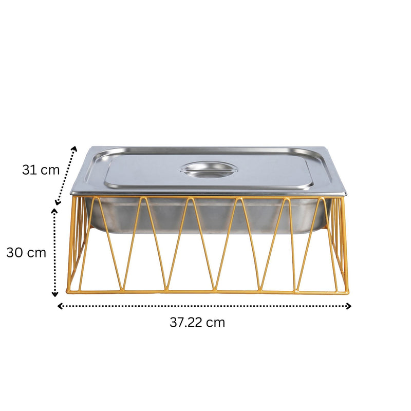 Vague Medium Steel 1/1 GN Pan Rectangular Display Stand Riser 55.6 cm x 35 cm x 20.3 cm