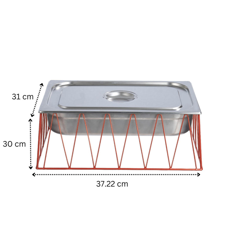 Vague Medium Steel 1/1 GN Pan Rectangular Display Stand Riser 55.6 cm x 35 cm x 20.3 cm