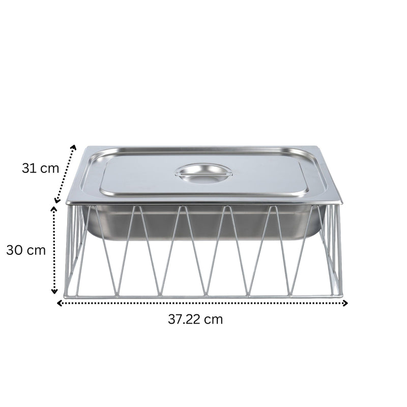 Vague Medium Steel 1/1 GN Pan Rectangular Display Stand Riser 55.6 cm x 35 cm x 20.3 cm