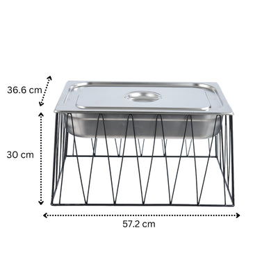 Vague Tall Steel 1/1 GN Pan Rectangular Display Stand Riser 57.2 cm x 36.6 cm x 30 cm